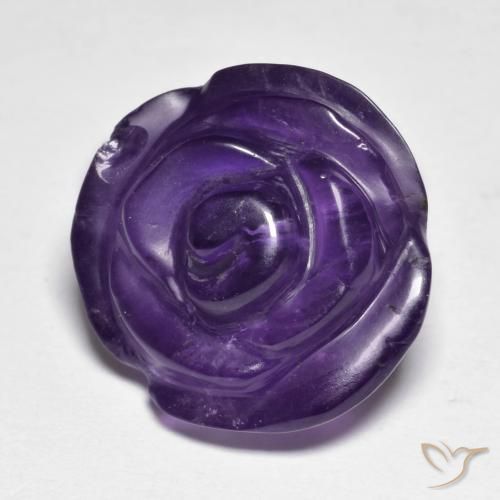 Ametista Violeta médio Natural 15.17ct, Flor cortada, Translúcido