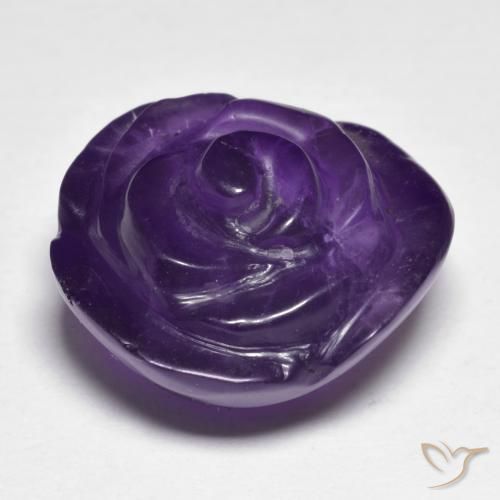 Ametista Violeta médio Natural 15.17ct, Flor cortada, Translúcido