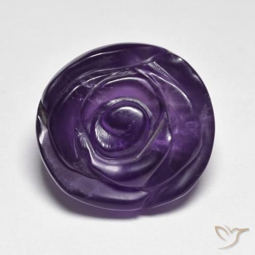 16.34ct Natural Violeta Profundo Ametista, Flor cortada, Translúcido