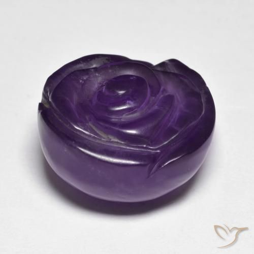 Ametista Violeta Profundo Natural 16.34ct, Flor cortada, Translúcido
