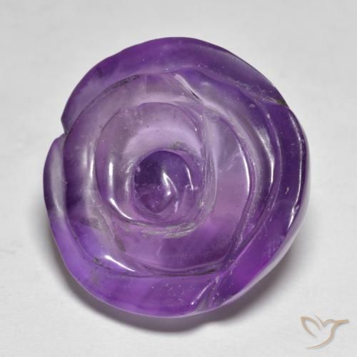 Ametista Violeta Médio-claro Natural 19.64ct, Flor cortada, Translúcido