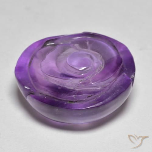 Ametista Violeta Médio-claro Natural 19.64ct, Flor cortada, Translúcido