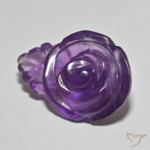 Ametista Violeta Médio-claro Natural 12.57ct, Flor cortada, Translúcido