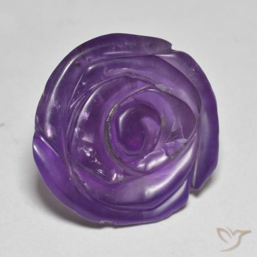 Ametista Violeta Médio-claro Natural 16.81ct, Flor cortada, Translúcido
