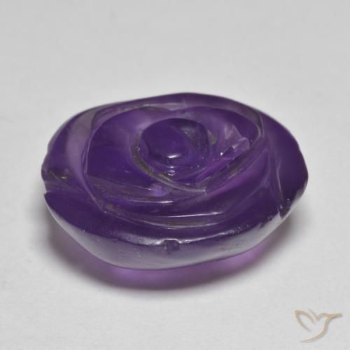 Ametista Violeta Médio-claro Natural 16.81ct, Flor cortada, Translúcido