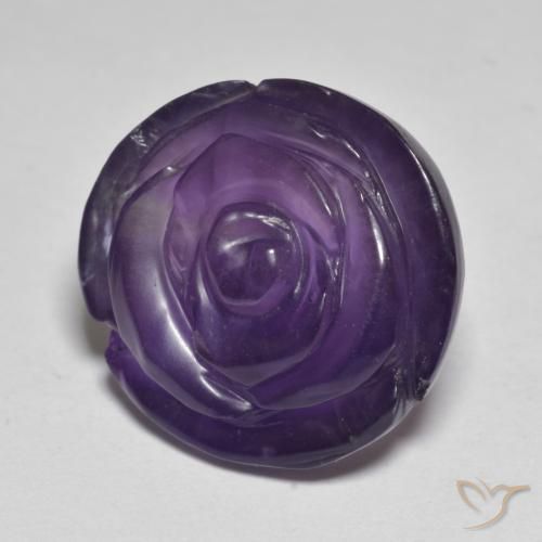 Ametista Violeta escuro Natural 16.93ct, Flor cortada, Translúcido