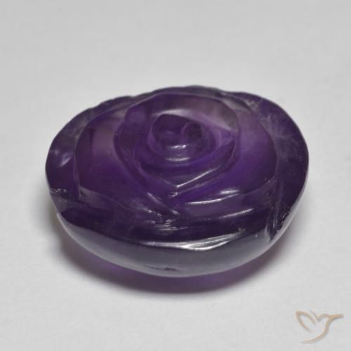 Ametista Violeta escuro Natural 16.93ct, Flor cortada, Translúcido
