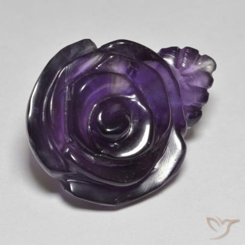 Ametista Violeta médio Natural 25.29ct, Flor cortada, Translúcido