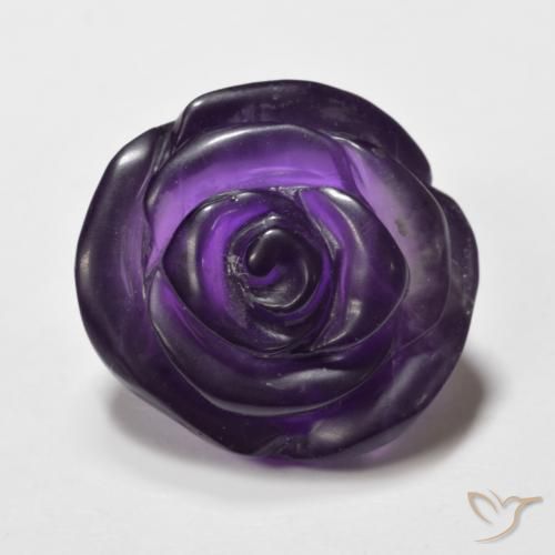 15.37ct Natural Violeta Profundo Ametista, Flor cortada, Translúcido
