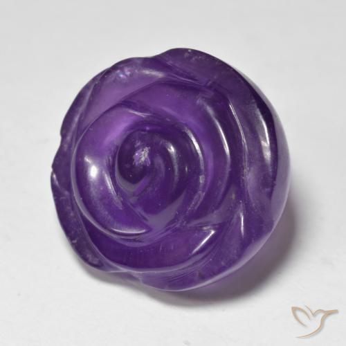 Ametista Violeta médio Natural 15.46ct, Flor cortada, Translúcido