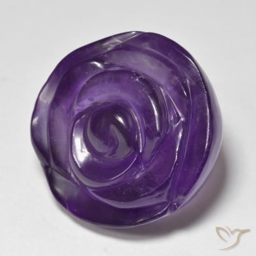 Ametista Violeta médio Natural 24.20ct, Flor cortada, Translúcido