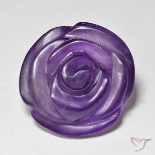 15.69ct Natural Violeta médio Ametista, Flor cortada, Translúcido