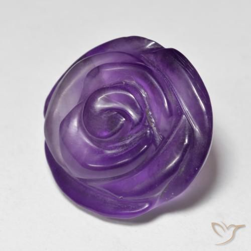 Ametista Violeta médio Natural 15.69ct, Flor cortada, Translúcido
