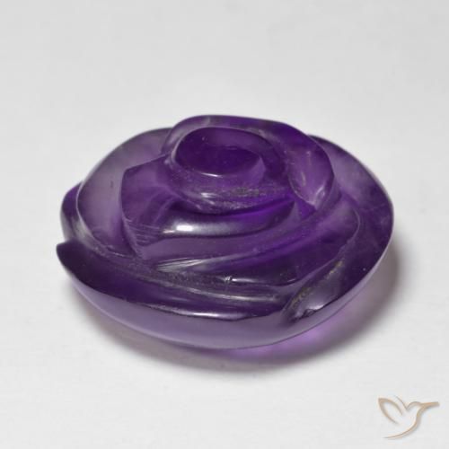 Ametista Violeta médio Natural 15.69ct, Flor cortada, Translúcido