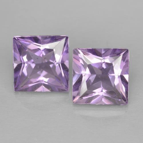 Pedras preciosas de Ametista Violeta claro natural de 2.05 ct, Quadrado, VVS-VS