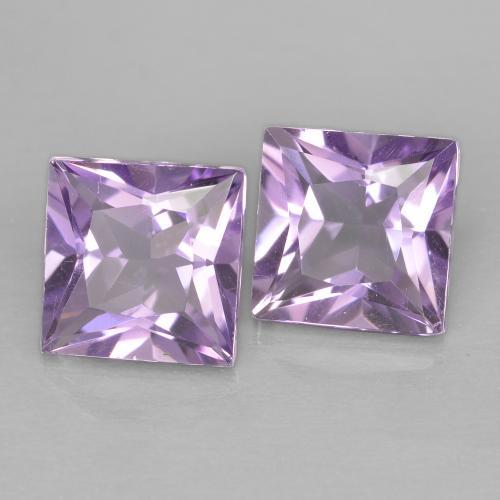 Pedras preciosas de Ametista Violeta claro natural de 2.05 ct, Quadrado, VVS-VS