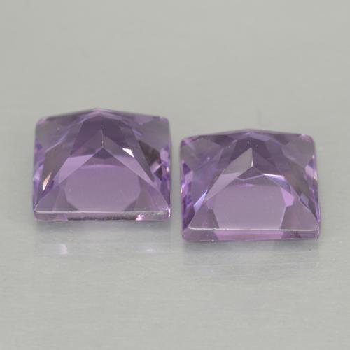 Pedras preciosas de Ametista Violeta claro natural de 2.05 ct, Quadrado, VVS-VS