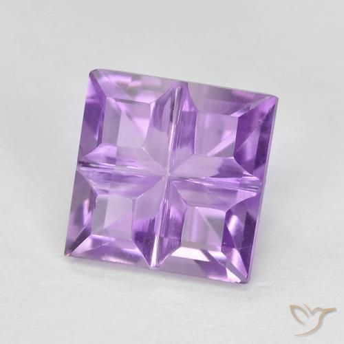 Ametista Violeta médio Natural 1.54ct, Quadrado, VVS-VS