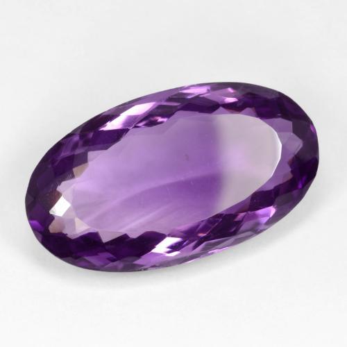 Ametista violeta médio natural 13,71ct, corte oval, VVS-VS