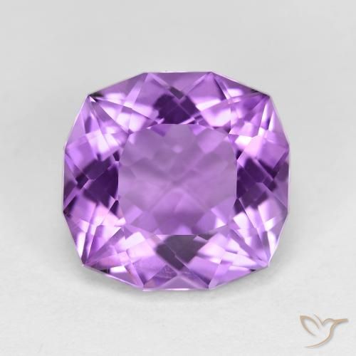 Ametista violeta natural 5,84ct, almofada cortada, VVS
