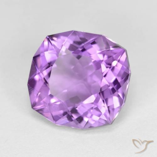 Ametista violeta natural 5,84ct, almofada cortada, VVS