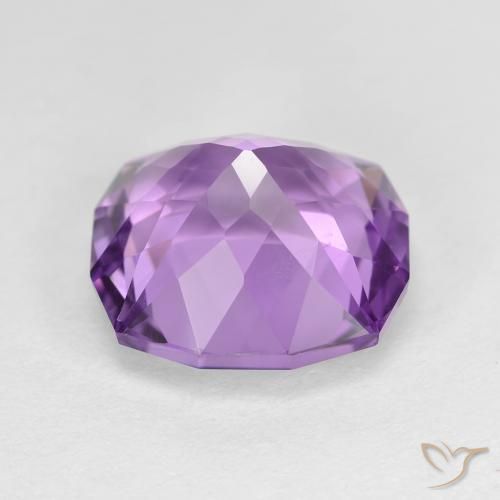 Ametista violeta natural 5,84ct, almofada cortada, VVS