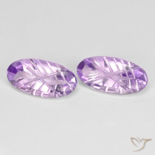 Pedras preciosas de Ametista Violeta claro natural de 3.58 ct, oval, VVS-VS