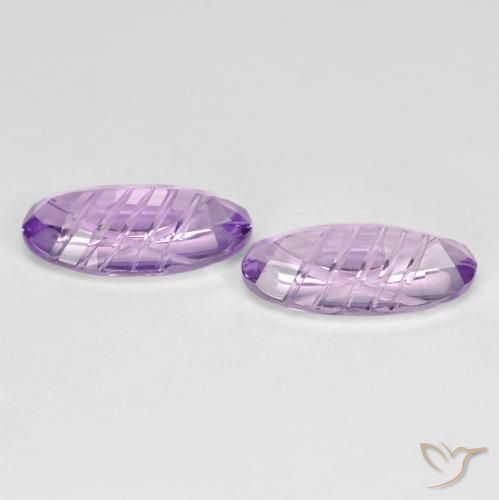 Pedras preciosas de Ametista Violeta claro natural de 3.58 ct, oval, VVS-VS