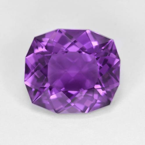 Ametista violeta natural 5,71ct, almofada cortada, VVS-VS