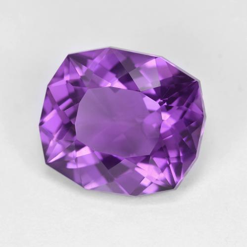 Ametista violeta natural 5,71ct, almofada cortada, VVS-VS