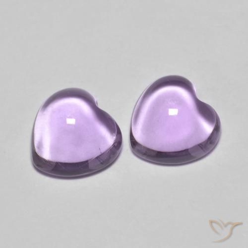 1.72ctw Natural Violeta Médio-claro Ametista, Coração, Transparente