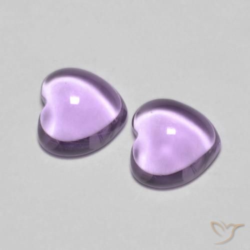 Pedras preciosas de Ametista Rosa Violeta Médio natural de 1.77 ct, Coração, Transparente