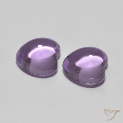 Pedras preciosas de Ametista Rosa Violeta Médio natural de 1.77 ct, Coração, Transparente