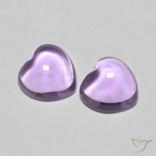 Pedras preciosas de Ametista Rosa Violeta Médio natural de 1.76 ct, Coração, Transparente