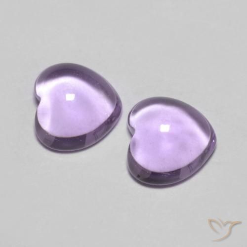 Pedras preciosas de Ametista Rosa Violeta Médio natural de 1.80 ct, Coração, Transparente