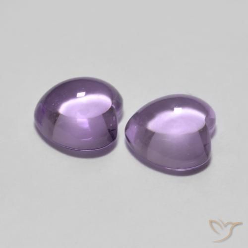 Pedras preciosas de Ametista Rosa Violeta Médio natural de 1.80 ct, Coração, Transparente