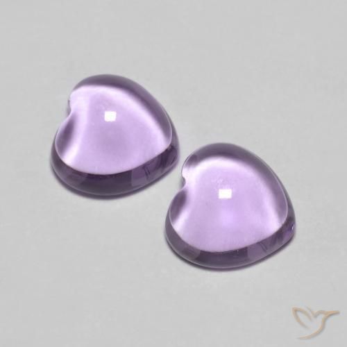 Pedras preciosas de Ametista Rosa Violeta Médio natural de 1.76 ct, Coração, Transparente
