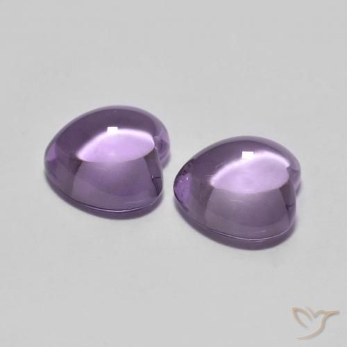 Pedras preciosas de Ametista Rosa Violeta Médio natural de 1.76 ct, Coração, Transparente
