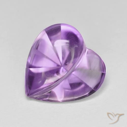 3.66ct Natural Violeta Púrpura Ametista, Coração, Transparente