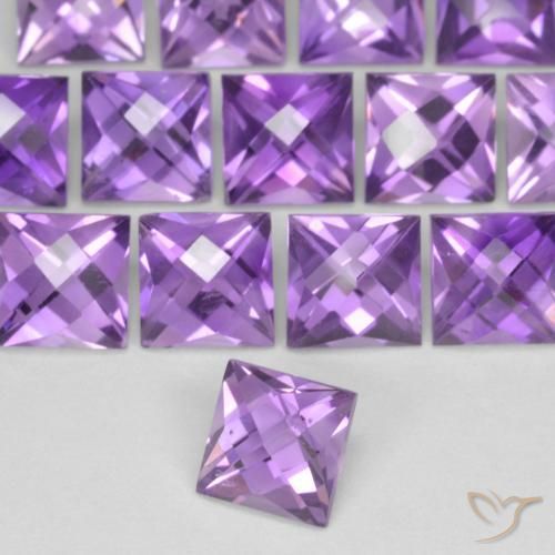 Ametista Violeta rosado Natural 0.67ct, Quadrado, VVS-VS