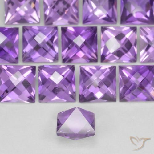 Ametista Violeta rosado Natural 0.67ct, Quadrado, VVS-VS