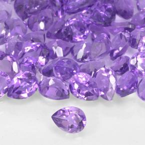 Pedras preciosas de Ametista Violeta Vívido natural de 1.13 ct, Formato de pêra, VVS-VS