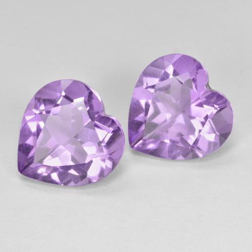 Pedras preciosas de Ametista Violeta Profundo natural de 5.98 ct, Formato de coração, VVS