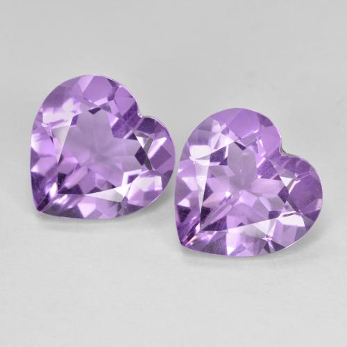 Pedras preciosas de Ametista Violeta Profundo natural de 5.98 ct, Formato de coração, VVS