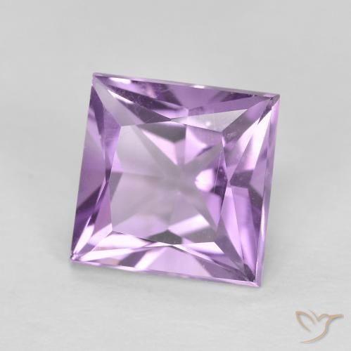 Ametista Violeta Púrpura Médio-claro Natural 1.92ct, Quadrado, VVS-VS