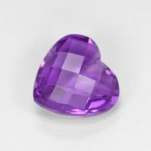Ametista Violeta Vívido Natural 1.74ct, Formato de coração, VVS-VS