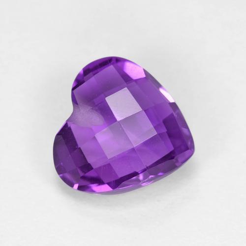 Ametista Violeta Vívido Natural 1.74ct, Formato de coração, VVS-VS
