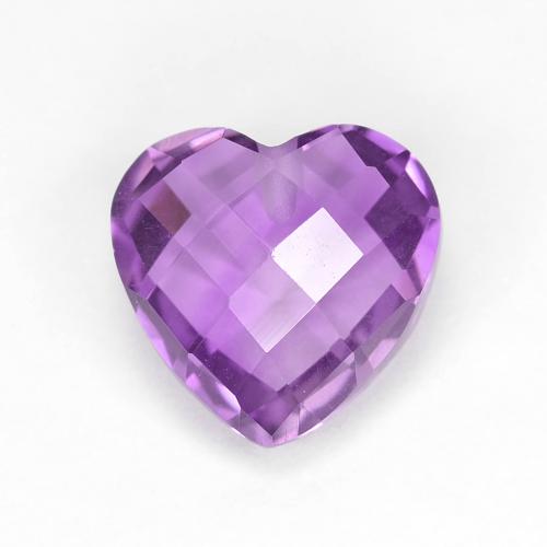 Ametista Violeta Púrpura Médio Natural 1.83ct, Formato de coração, VVS-VS