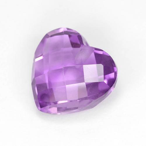 Ametista Violeta Púrpura Médio Natural 1.83ct, Formato de coração, VVS-VS
