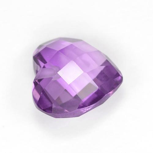 Ametista Violeta Púrpura Médio Natural 1.83ct, Formato de coração, VVS-VS